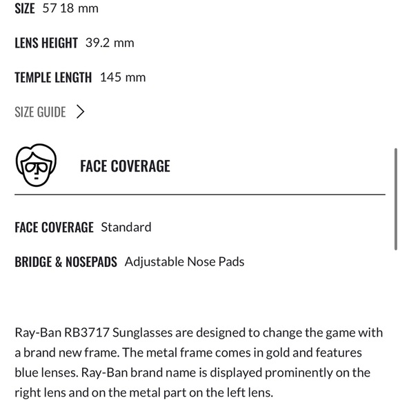 NEW RB3717 Ray-Ban Gold Frame Sunglasses with Blue Lenses - Picture 9 of 11